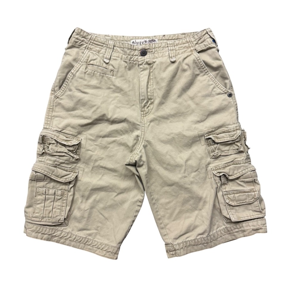 Vintage Y2K Plugg Cargo Shorts Tan Khaki Utility Skater 30
